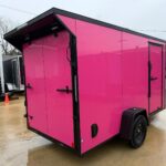 2026 6x12 SA V-Nose Enclosed Cargo Trailer Slant - Pink