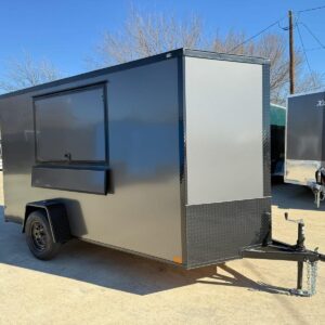 2026 6x12 SA V-Nose Vending Enclosed Trailer - Gray