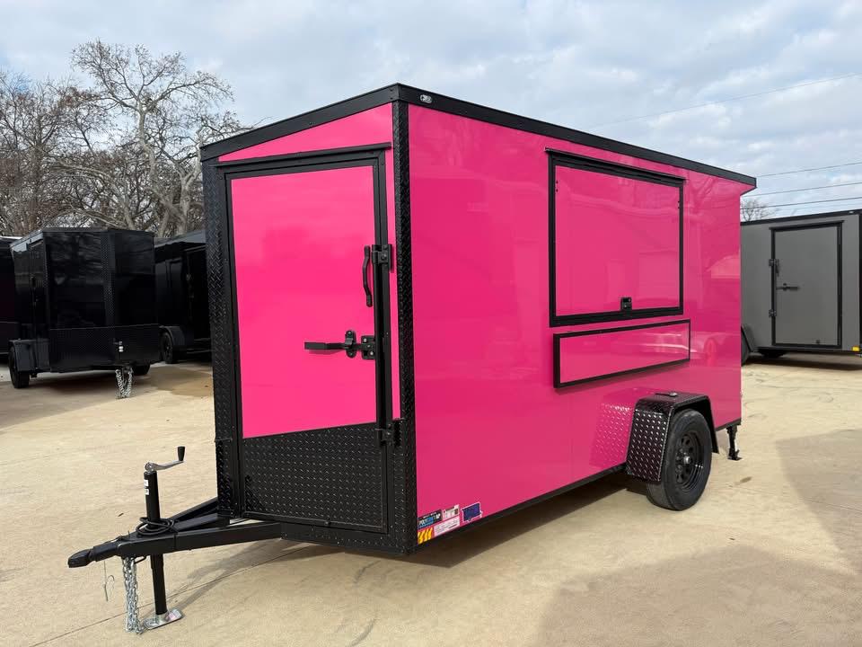 2026 6x12 SA V-Nose Vending Enclosed Trailer - Pink