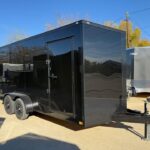 2026 7x14 V-Nose Enclosed Cargo Trailer - Black