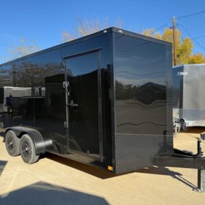 2026 7x14 V-Nose Enclosed Cargo Trailer - Black