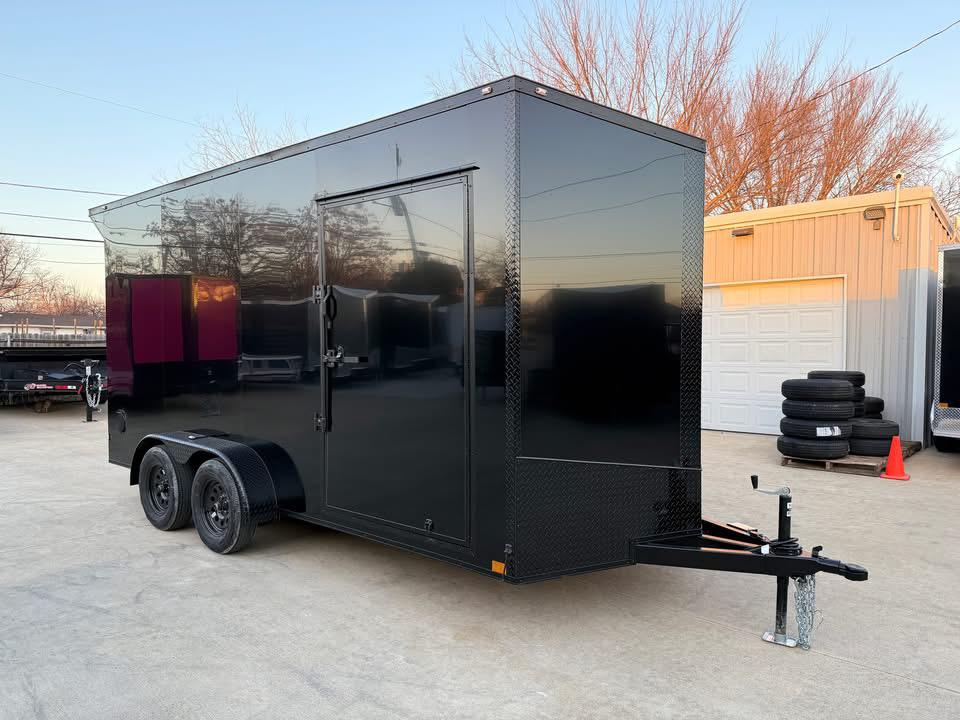 2026 7x16 TA Screwless Enclosed Trailer Premium - Black