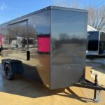 2026 6x12 SA V-Nose Vending Enclosed Trailer - Black