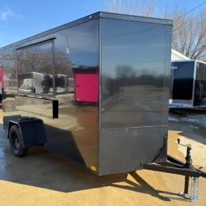 2026 6x12 SA V-Nose Vending Enclosed Trailer - Black