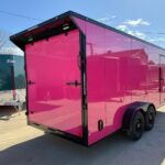 2026 7x18 V-Nose Enclosed Cargo Trailer - Pink