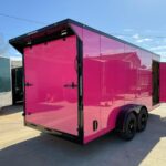 2026 7x18 V-Nose Enclosed Cargo Trailer - Pink