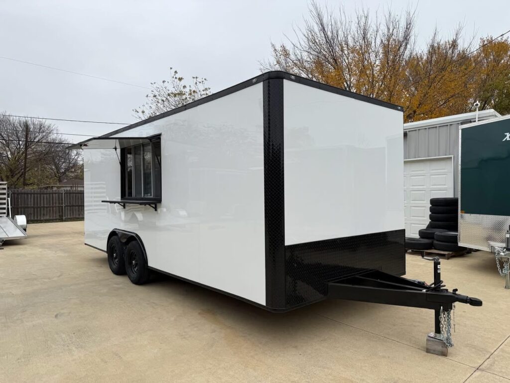 2026 8.5x20 TA3 Flat Nose Vending Trailer - White